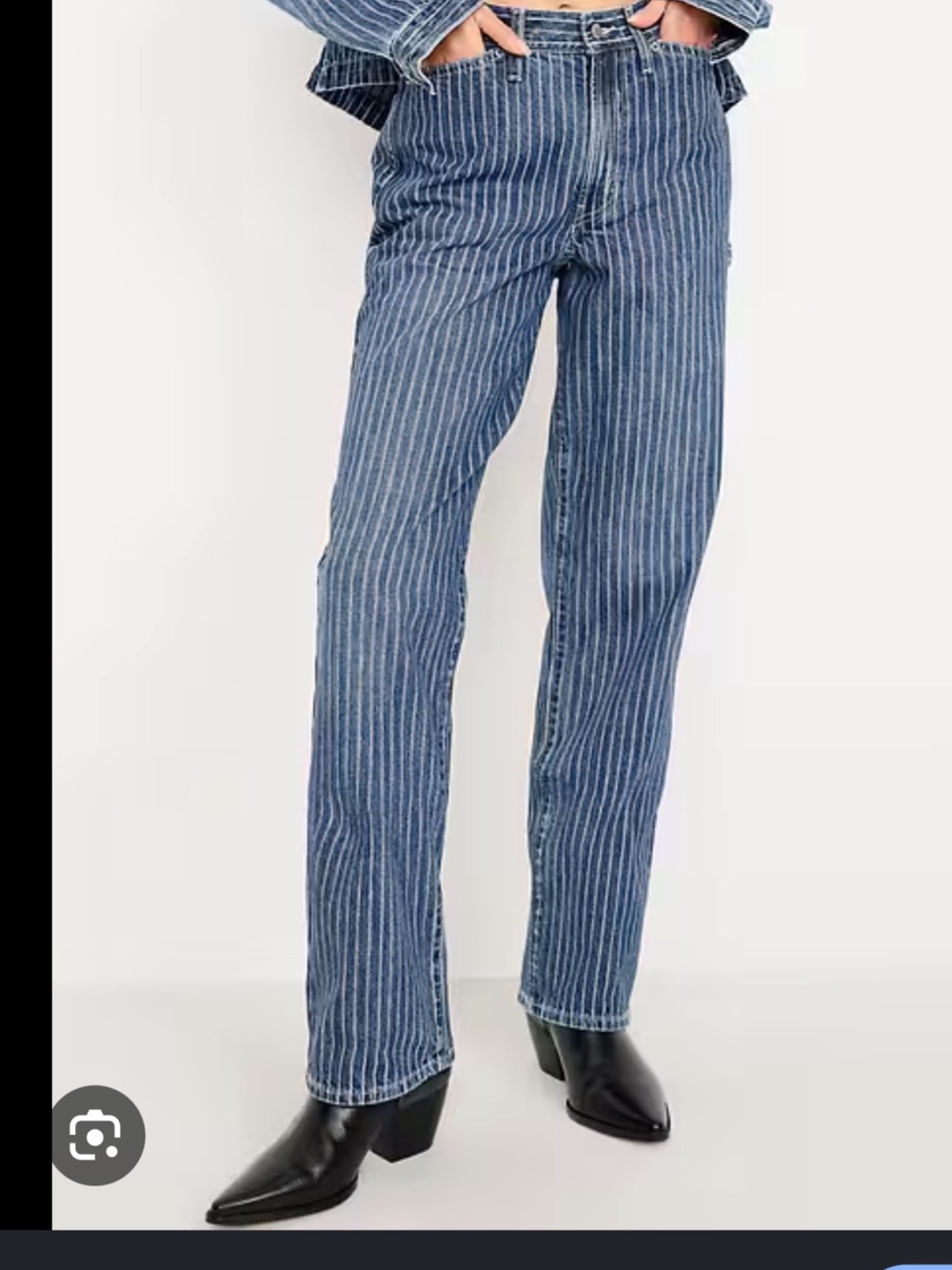 Old Navy Blue Pinstripe Women’s Straight Jeans